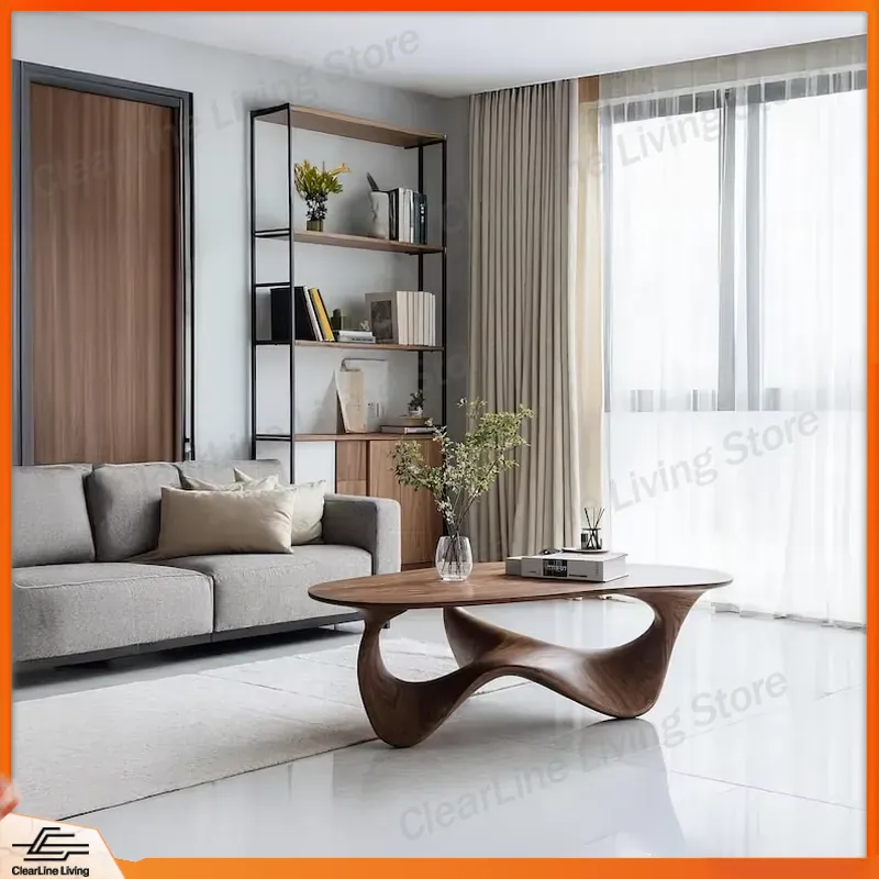 Sustainable Living Usa - Modern Solid Wood Coffee Table Handcrafted